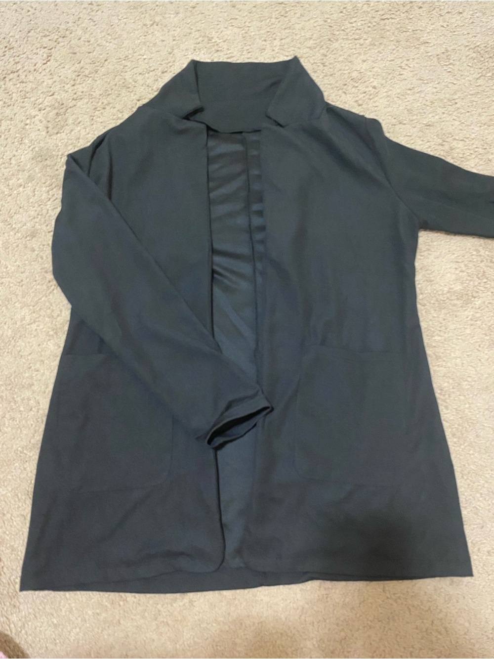 Women’s Open-Front Black Jacket Coat